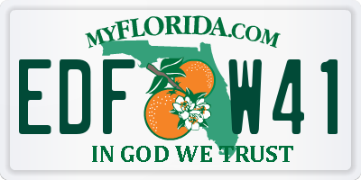 FL license plate EDFW41