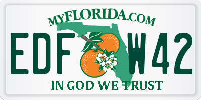 FL license plate EDFW42