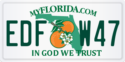 FL license plate EDFW47