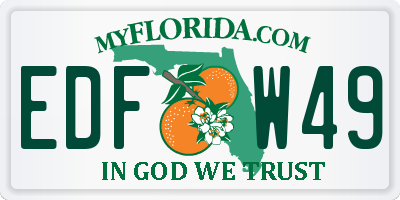 FL license plate EDFW49