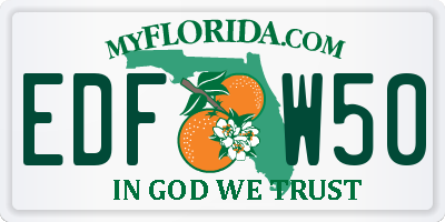 FL license plate EDFW50