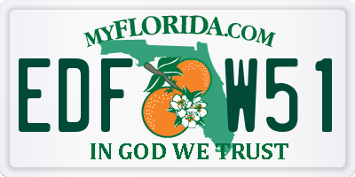 FL license plate EDFW51