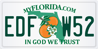 FL license plate EDFW52