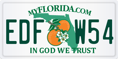 FL license plate EDFW54
