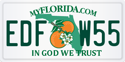 FL license plate EDFW55
