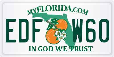 FL license plate EDFW60