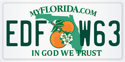 FL license plate EDFW63
