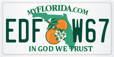 FL license plate EDFW67