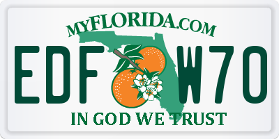 FL license plate EDFW70