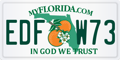 FL license plate EDFW73