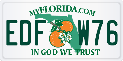 FL license plate EDFW76