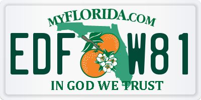 FL license plate EDFW81