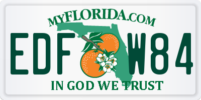 FL license plate EDFW84