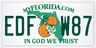 FL license plate EDFW87