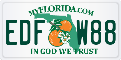 FL license plate EDFW88