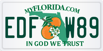 FL license plate EDFW89