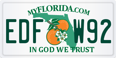 FL license plate EDFW92