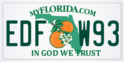 FL license plate EDFW93