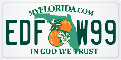 FL license plate EDFW99