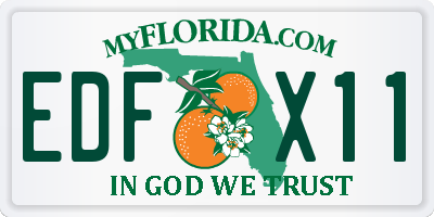 FL license plate EDFX11