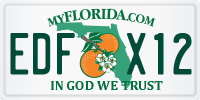 FL license plate EDFX12