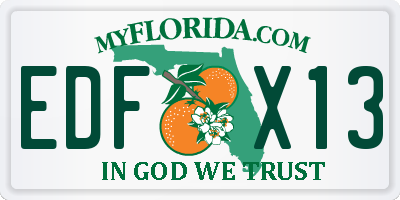 FL license plate EDFX13
