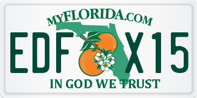 FL license plate EDFX15