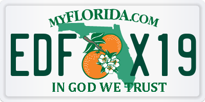 FL license plate EDFX19