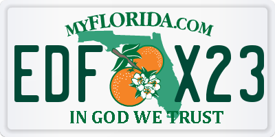 FL license plate EDFX23