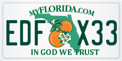 FL license plate EDFX33