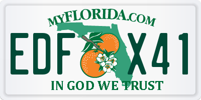 FL license plate EDFX41