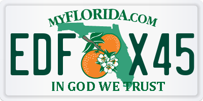 FL license plate EDFX45