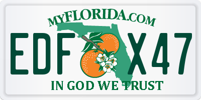FL license plate EDFX47