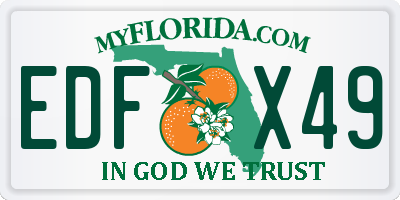 FL license plate EDFX49