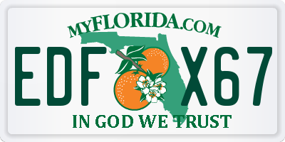 FL license plate EDFX67