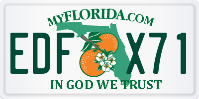 FL license plate EDFX71