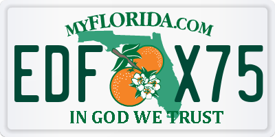 FL license plate EDFX75