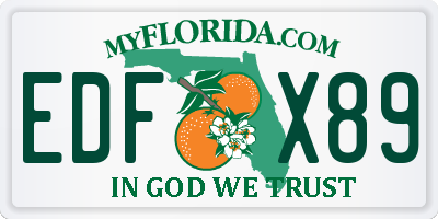 FL license plate EDFX89