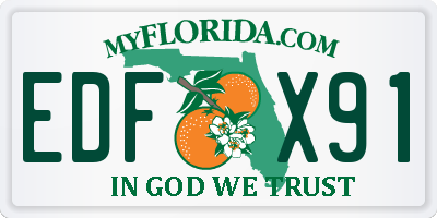 FL license plate EDFX91