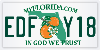 FL license plate EDFY18