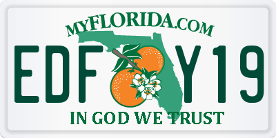 FL license plate EDFY19