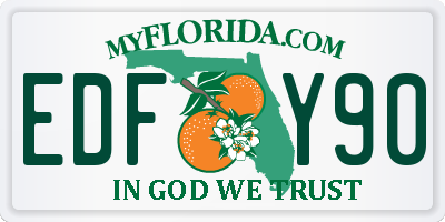 FL license plate EDFY90