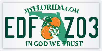 FL license plate EDFZ03