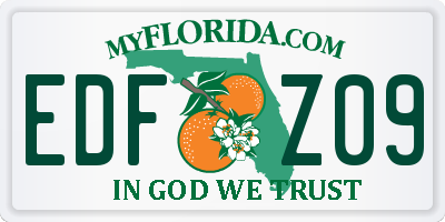 FL license plate EDFZ09