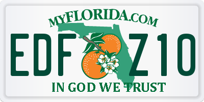 FL license plate EDFZ10
