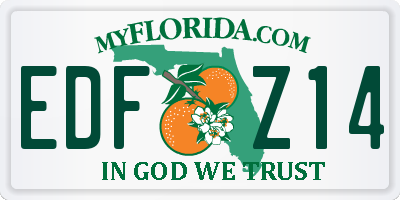 FL license plate EDFZ14