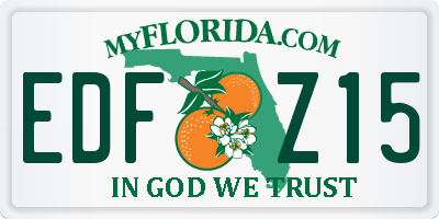 FL license plate EDFZ15