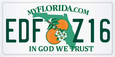 FL license plate EDFZ16