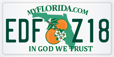 FL license plate EDFZ18