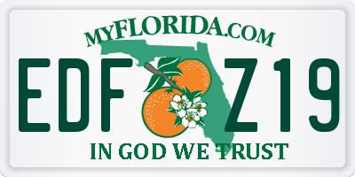 FL license plate EDFZ19